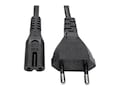 Tripp Lite European Computer Power Cord, C7 to Schuko, 2.5A, 250V, 18 AWG, 6 ft. (1.83 m), Black, P059-006, 36152882, Power Cords Tripp Lite European Computer Power Cord, C7 to Schuko, 2.5A, 250V, 18 AWG, 6 ft. (1.83 m), Black, P059-006, 36152882, Power Cords