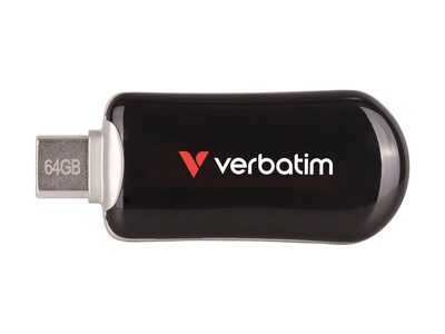 Verbatim 64GB Plectra USB-C Flash Drive – Black, 30224                         , 41976394, Flash Drives