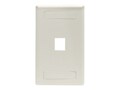 Black Box GigaStation2 Wallplate 1-Port Single-Gang Office White, WPT456, 8074291, Premise Wiring Equipment