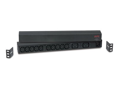 APC Basic Power Distribution Unit, 1U Rack-Mount, 208 230V 16A, (10) C13, (2) C19 Outlets, Black, AP9559, 308319, Power Distribution Units