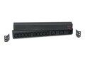 APC Basic Power Distribution Unit, 1U Rack-Mount, 208 230V 16A, (10) C13, (2) C19 Outlets, Black, AP9559, 308319, Power Distribution Units