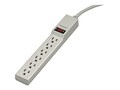 Fellowes 6-Outlet Power Strip, 4ft. Cord, Platinum, 99000, 249126, Power Strips