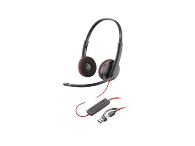 HP Poly Blackwire 3220 Stereo USB-C Headset w  USB-C A Adapter, 8X228AA, 41764526, Headsets (w/ microphone)