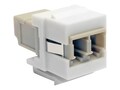 Tripp Lite LC to LC Duplex Multimode Fiber Keystone Jack Coupler, White, N455-000-WH-KJ, 35769240, Cable Accessories