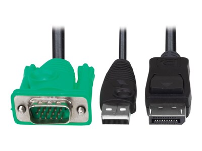 Tripp Lite VGA to DisplayPort and USB-A Adapter Cable Kit for Tripp Lite B020-U and B022-U KVM, 6ft, P778-006-DP, 41313836, Cables