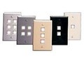 Leviton Quickport Single-Gang 4-Port Wallplate, White, 41080-4WP, 7314192, Premise Wiring Equipment
