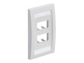 Panduit 4-Port Flush Mount Unloaded Single Gang Mini-Com White ROHS, CFPE4WHY, 15104232, Premise Wiring Equipment