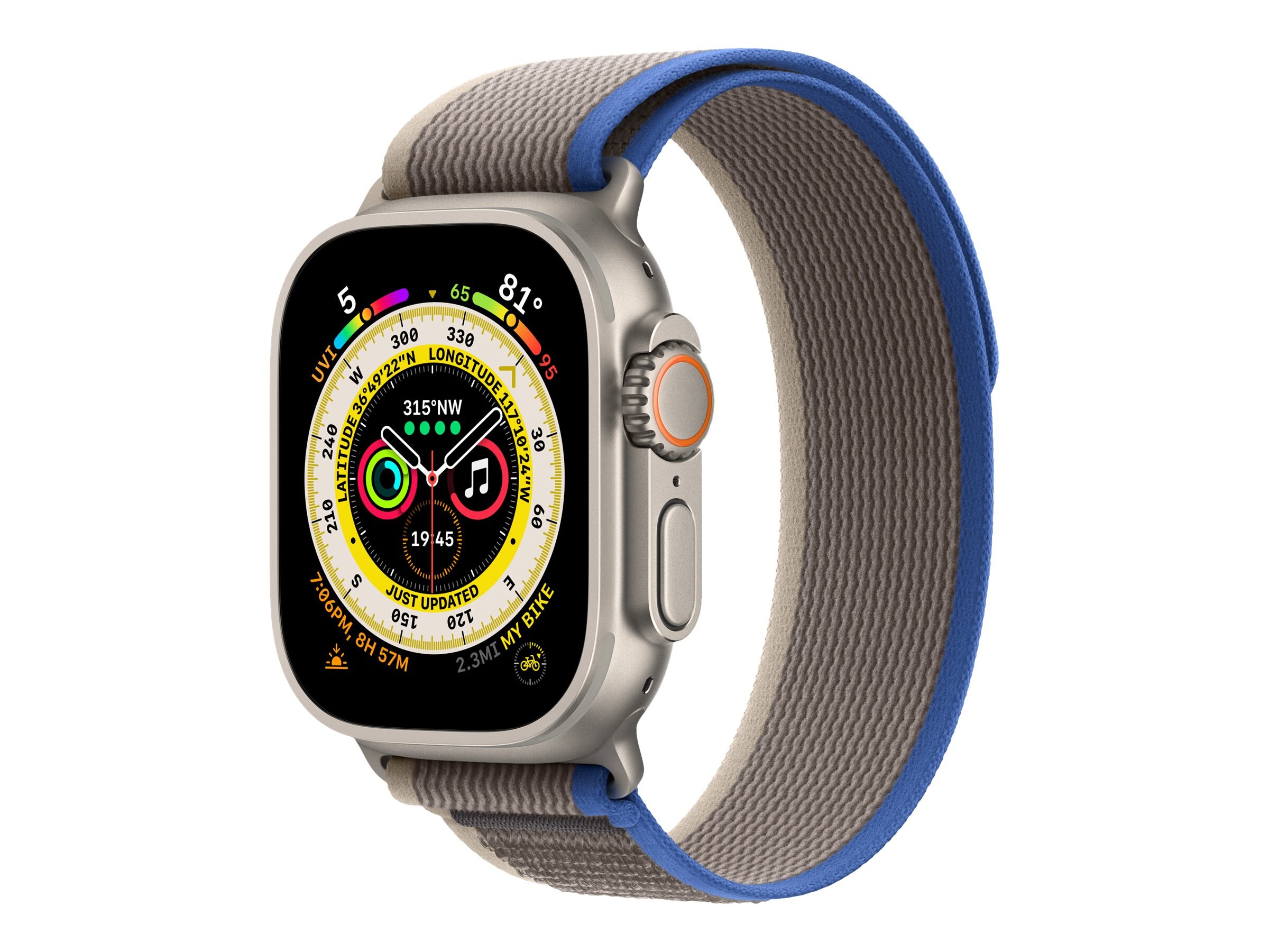 Apple Watch Ultra GPS + Cellular, 49mm Titanium Case with Blue