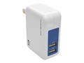 Tripp Lite 2-Port USB Wall Travel Charger, 5V, 1.0 2.4A, U280-002-W12, 28024670, Battery Chargers