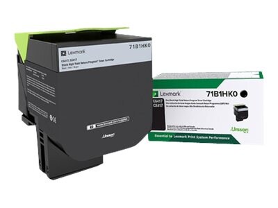 Lexmark Black High Yield Return Program Toner Cartridge for CS417dn & CX417de, 71B1HK0, 33982434, Toner and Imaging Components - OEM