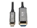 Tripp Lite UHD 4K 60Hz High-Speed CL3 Rated USB-C to HDMI Fiber Active Optical Cable, Black, 30m, U444F3-30M-H4K6, 41332516, Cables