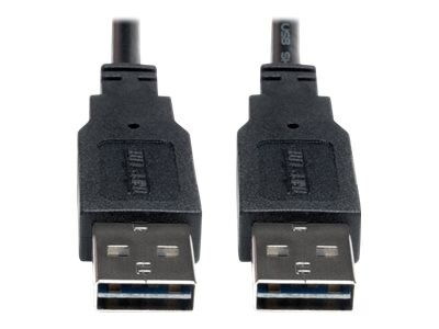 Tripp Lite Universal Reversible USB 2.0 A-Male to A-Male Cable, 10ft, UR020-010, 16130969, Cables