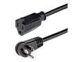 StarTech.com 13A 125V 16AWG Right Angle NEMA 5-15P to NEMA 5-15R Power Extension Cord, 6ft, RFX-6F-POWER-CORD, 41483370, Power Cords