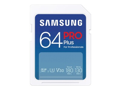 Samsung 64GB PRO Plus Full Size UHS-I U3 SDXC Card , MB-SD64S/AM, 41698627, Memory - Flash