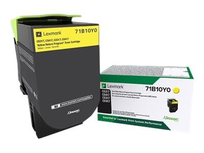 Lexmark Yellow Return Program Toner Cartridge for CS317dn, CS417dn, CX317dn & CX417de , 71B10Y0, 33982418, Toner and Imaging Components - OEM
