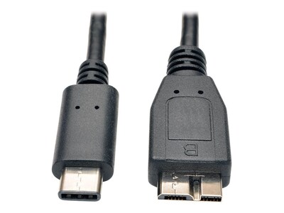 Tripp Lite USB 3.1 Gen 2 Type C to USB 3.0 Micro-B M M Cable, Black, 3ft, U426-003-G2, 32842739, Cables