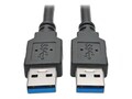 Tripp Lite USB 3.0 SuperSpeed Type A M M Cable, Black, 3ft, U320-003-BK, 32842683, Cables