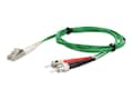 AddOn LC (Male) to ST (Male) OM4 Duplex Fiber OFNR (Riser-Rated) Fiber Patch Cable, Green, 10m , ADD-ST-LC-10M5OM4-GN, 41629446, Cables AddOn LC (Male) to ST (Male) OM4 Duplex Fiber OFNR (Riser-Rated) Fiber Patch Cable, Green, 10m , ADD-ST-LC-10M5OM4-GN, 41629446, Cables