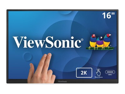 ViewSonic 16 Portable WQXGA LED IPS Touchscreen Monitor with Smart Cover Design, TD1656-2K                     , 41827090, Monitors - Touchscreen