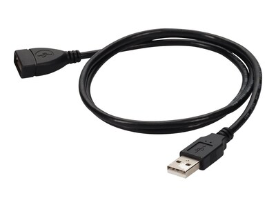AddOn USB 2.0 Type A Male to Female Cable, Black, 3ft, USBEXTAA3MF, 41059558, Cables