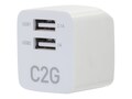 C2G 2-Port USB Wall Charger, 5V 2.1A Output, White, 22322, 34662774, AC Power Adapters (external)