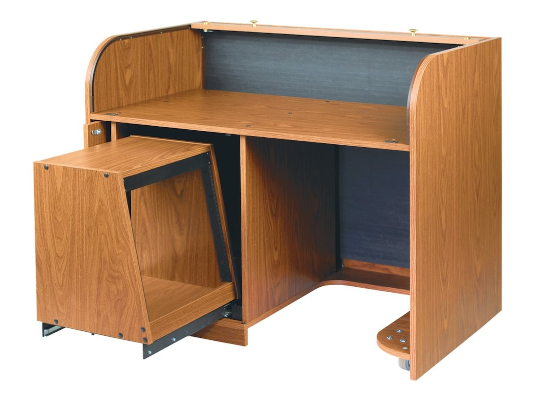 Chief Manufacturing Cherry Elite Roll Top Desk With Seating Ert Chsd