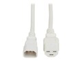 Eaton 15A 250V 14AWG C14 to C21 Heavy-Duty Power Cord, White, 2ft, P037-002-AWH                  , 41910908, Power Cords