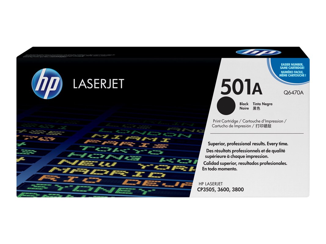 HP 501A, (Q6470A) Black Original LaserJet Toner Cartridge HP 501A, (Q6470A) Black Original LaserJet Toner Cartridge