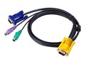 Aten MasterView KVM Cable, HDDB15 to PS 2 and HDDB15, 20ft, 2L5206P, 4858004, Cables