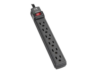 Tripp Lite Protect It! Surge Suppressor (6) Outlets, 6ft Cord, 360 Joules, TLP6B, 13480381, Surge Suppressors