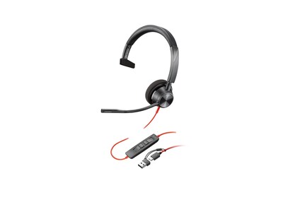 HP Poly BlackWire 3310 USB-C Headset, 8M3U0AA#ABA, 41742451, Headsets (w/ microphone)