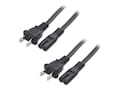 Cable Matters NEMA 1-15P to IEC C7 2-Slot Non-Polarized Universal Replacement Power Cord, 10ft, 2-Pack, 400004-10X2                   , 41895587, Power Cords