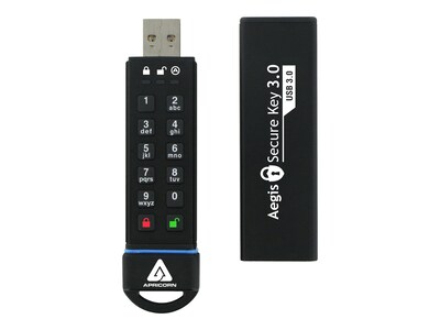 Apricorn 120GB Aegis Secure Key 3.0 USB 3.0 Flash Drive w  PIN Access, ASK3-120GB, 18181559, Flash Drives